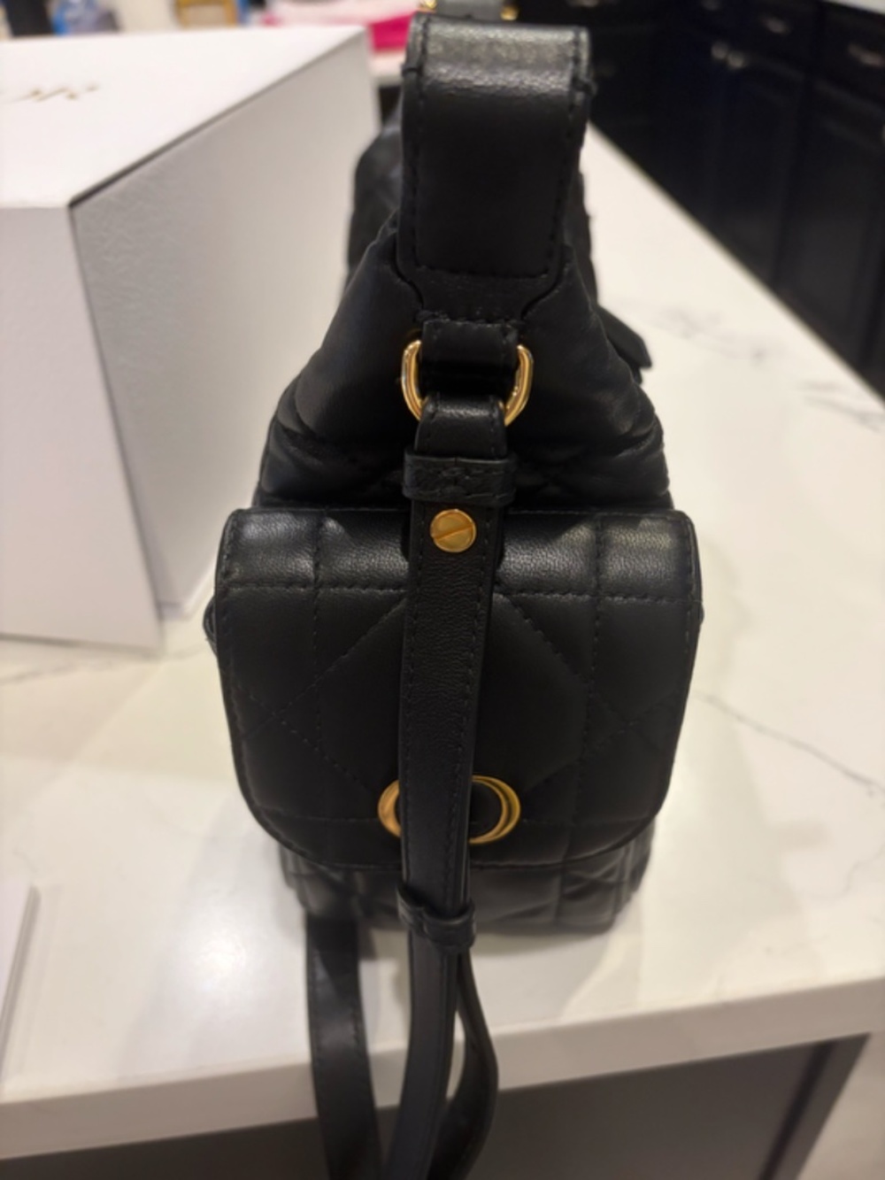 Dior Medium D-Dream Bag-Black Macrocannage Lambskin - Picture 4 of 8